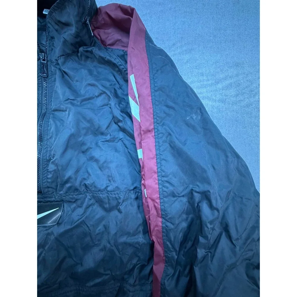Vintage Y2K Nike Windbreaker Rain Pullover Pack away Hood‎ Black XXL